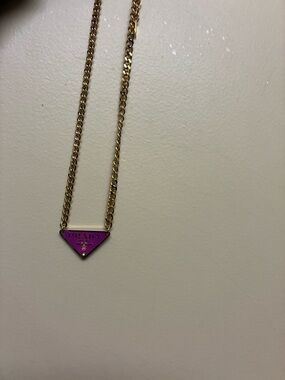 18”Prada Purple Pinkish Authentic Necklace Prada Stamped